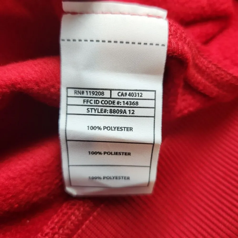 Adidas NC State Wolfpack Hoodie Mens Large Red Pullover Spellout Logo University